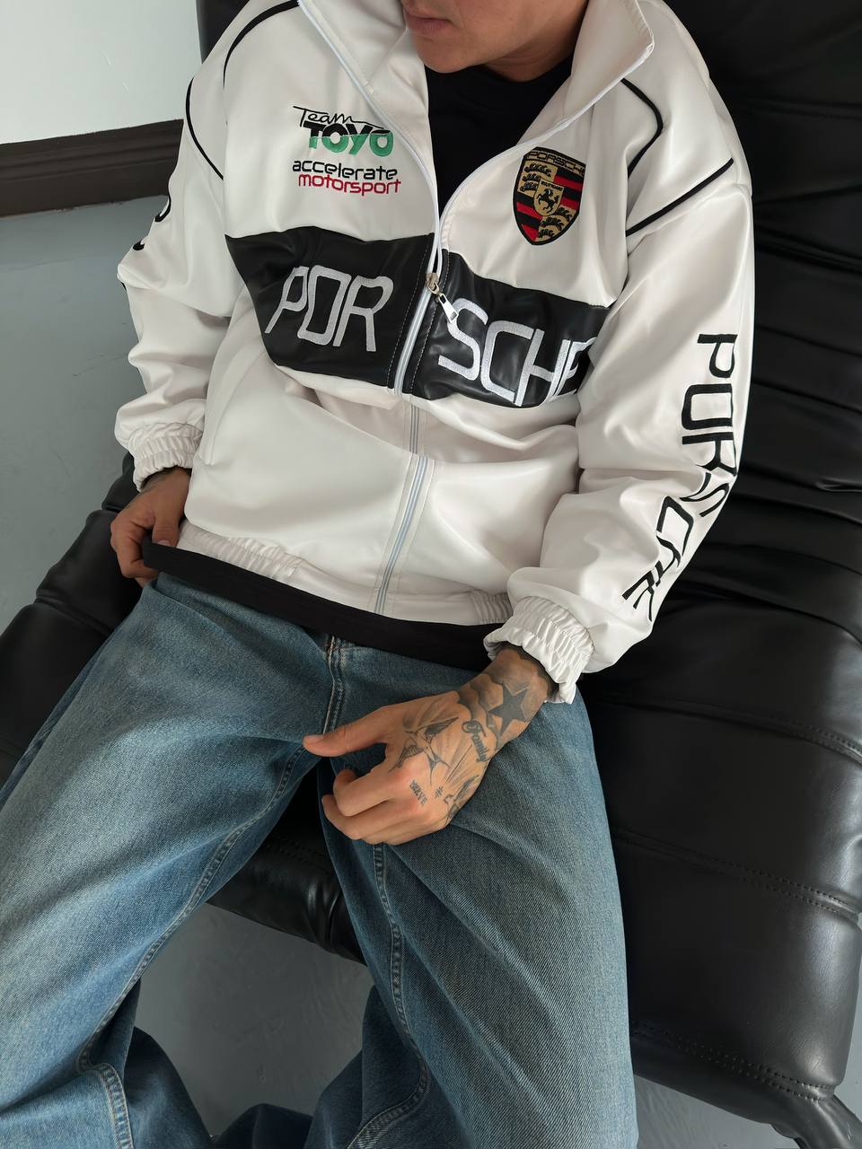 leather porshe jacket