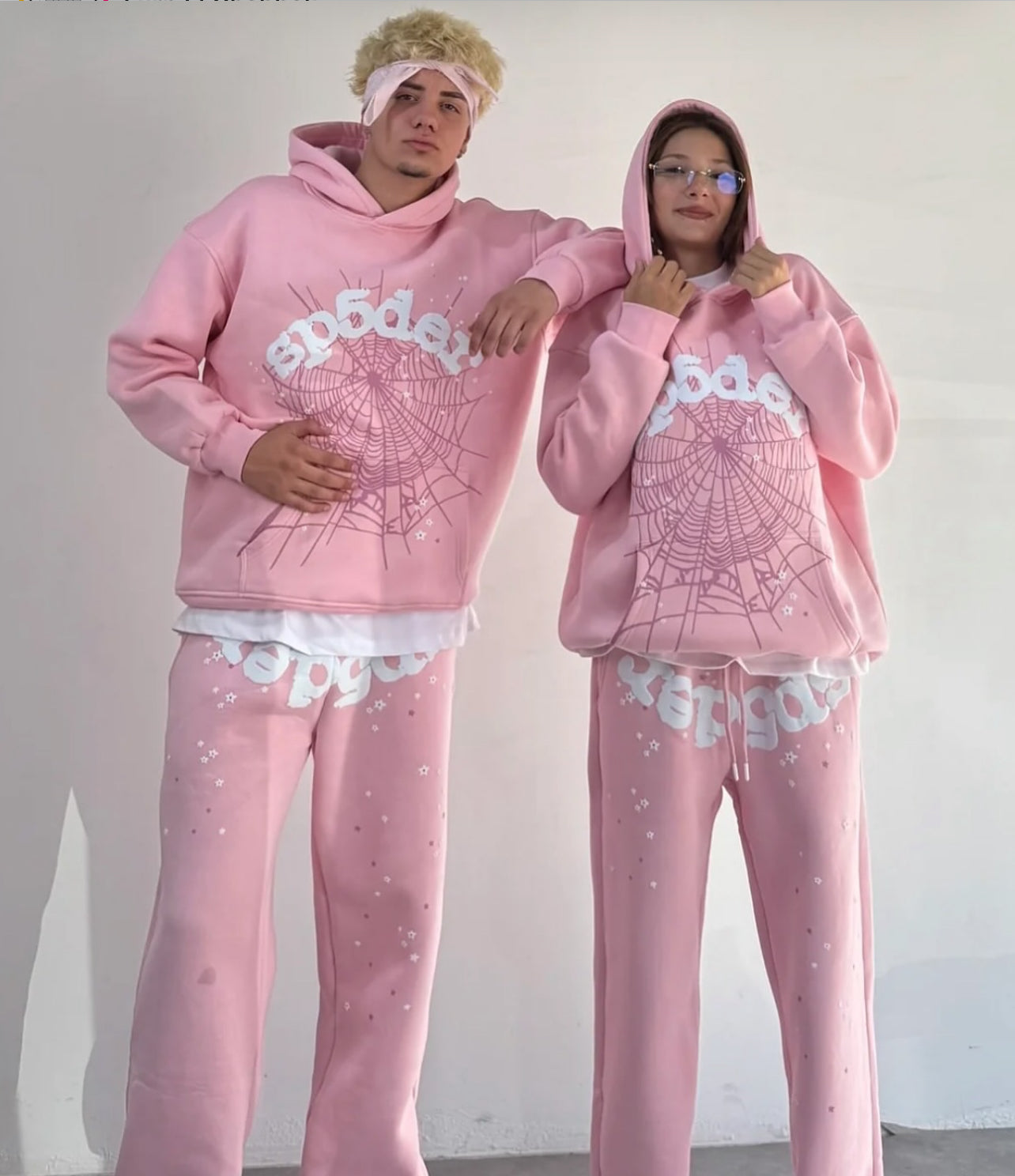 Sp5der set pink