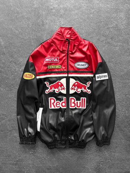 leather redbull jacket
