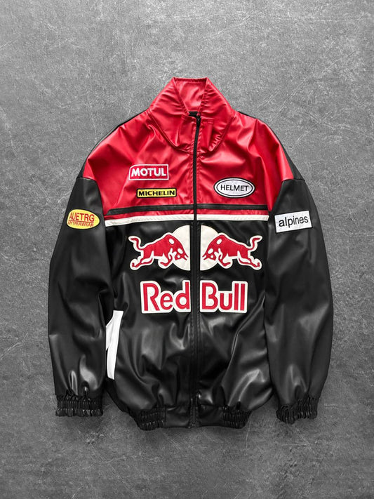 leather redbull jacket