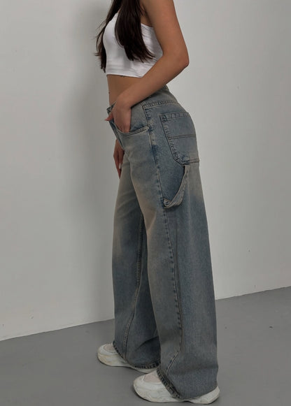 unisex washed jeans