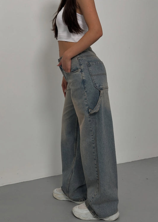 unisex washed jeans