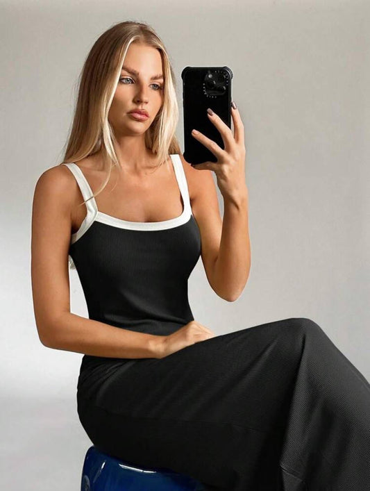 long dress with white line