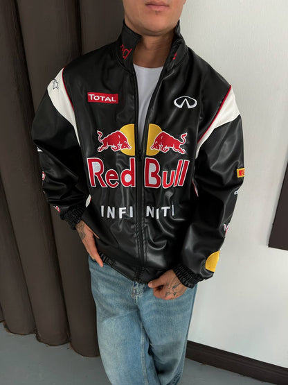 leather redbull jacket