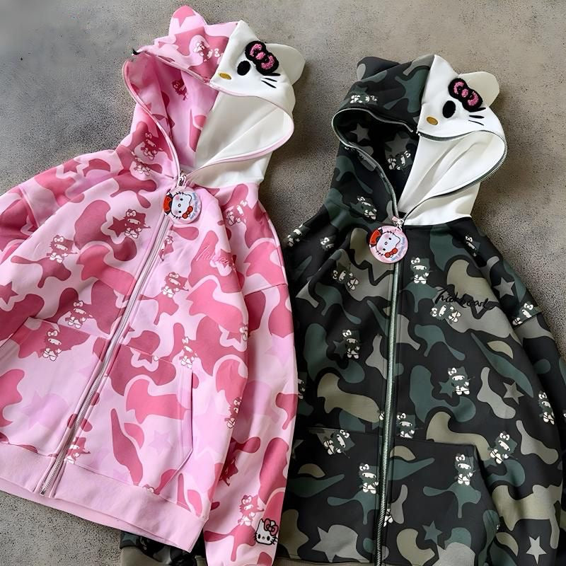 Hello kitty camo jacket