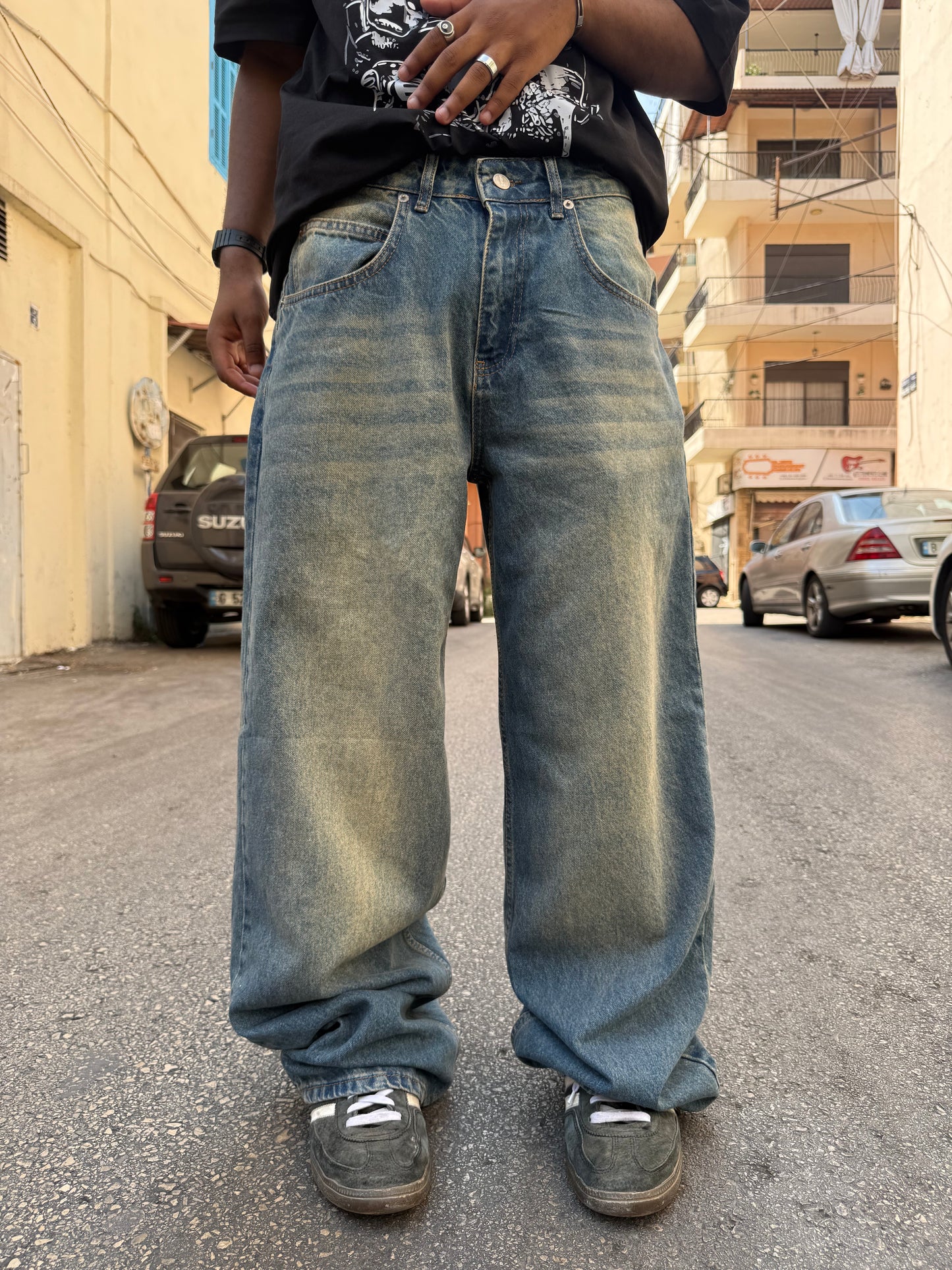 washed jeans